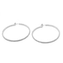 SILVER CRYSTAL RHINESTONE HOOP EARRINGS SET