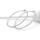 SILVER CRYSTAL RHINESTONE HOOP EARRINGS SET