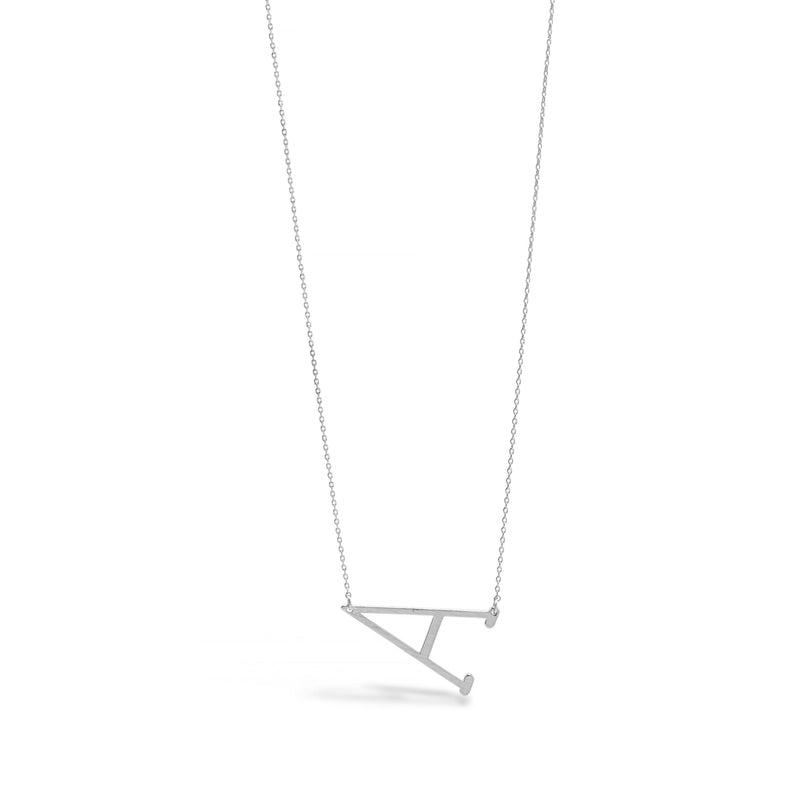 SILVER LETTER A CHARM STATEMENT NECKLACE