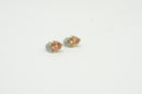 TWO TONE LIGHT TOPAZ CRYSTAL CLASSIC STUD EARRINGS