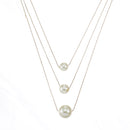 SQ300-2642 Pearl three row layered necklace