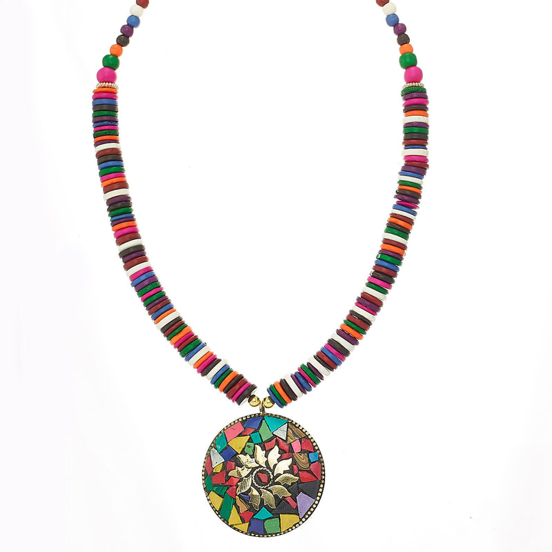 FWNK-1910-17 Beaded multi necklace (RE20)
