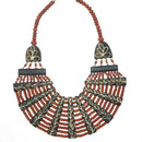 DARK BROWN RESIN AND BONE STATEMENT NECKLACE