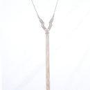 GOLD RHINESTONE MULTI LAYERED 48" INCH LONG TASSEL NECKLACE