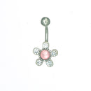 FW-BJ3-S/C/P Silver cry pink flower body jewelry