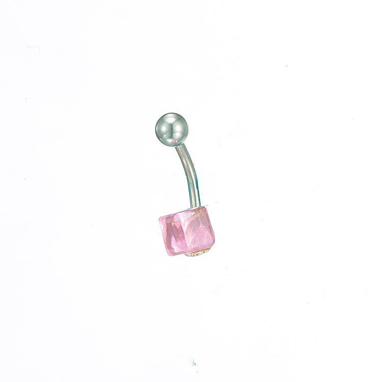 FW-BJ8-S/P Silver pink square body jewelry