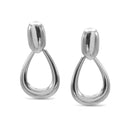 Rhodium Teardrop Clip-On Earrings