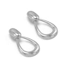 Rhodium Teardrop Clip-On Earrings