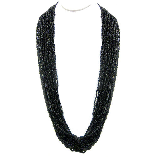 BLACK SMALL BEAD NECKLACE