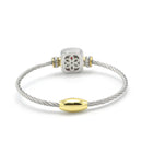 TWO TONE RED SIAM CRYSTAL CLASSIC CABLE BRACELET