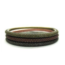 3TONE BURNED MESH BANGLE SET OF 3 PIECE