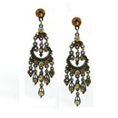 CHAMPAGNE BEJEWELED CHANDELIER EARRINGS
