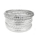 RHODIUM BANGLE SET