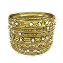 GOLD CLEAR RHINESTONE SET OF 18 PCS BANGLES