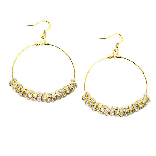 GOLD-CLEAR ROUND EARRINGS