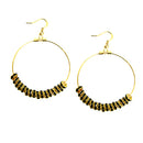 GOLD BLACK ROUND EARRINGS
