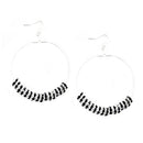 SILVER-BLACK ROUND EARRINGS