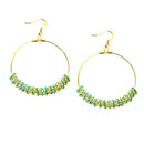 GOLD-BLUE  ROUND EARRINGS