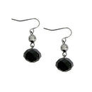 HEMATITE SPARKLING BLACK ROCK CANDY DANGLE EARRINGS