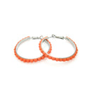 CORAL FACETED HOOP EARRINGS