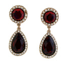 Ruby red Teardrop Earrings with rinestones border