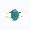 TURQUOISE STONE HINGED BRACELET