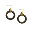 BROWN CIRCLE MESH EARRINGS
