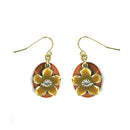 GOLD FLOWER ON SHELL EARRINGS