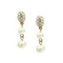 GOLD CREAM PEARL DANGLE EARRINGS