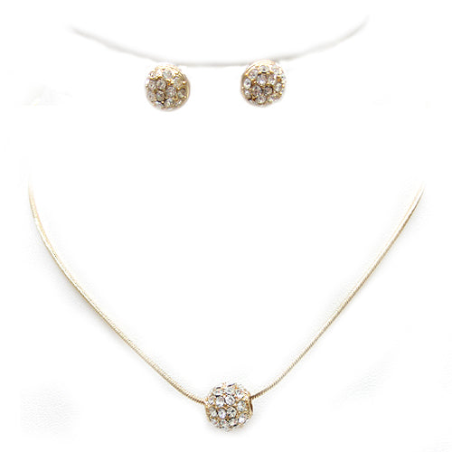 Gold Starry Fireball Necklace And Earrings