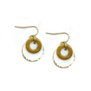 GOLD TONE SHELL DISC EARRINGS