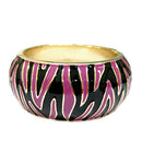 GOLD BLACK AND PINK ENAMEL ZEBRA CUFF BRACELET