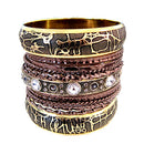 2 TONE TEXTURED MULTIPLE BANGLE SET