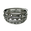 HEMATITE CLEAR BRIGHT BANGLES SET OF 9 PCS