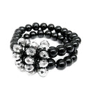 SILVER BLACK STRETCH BRACELETS