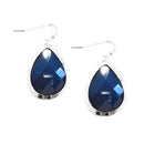 GOLD BLUE CUT PEAR SHAPE SILVER EARRINGS