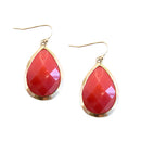 GOLD CORAL CUT PEAR SHAPE EARRINGS