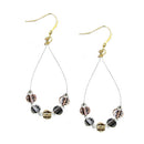 3TONE HAMMERED METAL EARRINGS