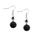 Hematite Glass Crystal Dangling Earrings        