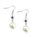 Hematite Glass Crystal Dangling Earrings        