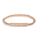 ROSE GOLD BEAD CRYSTAL STRETCH BRACELET