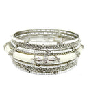 SILVER WHITE BANGLE SET