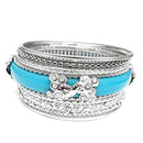 SILVER TURQUOISE ELEGANT DESIGN SET OF 7PCS BANGLES