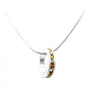 November Topaz Crystal Happy Birthday Reminder Silver Necklace