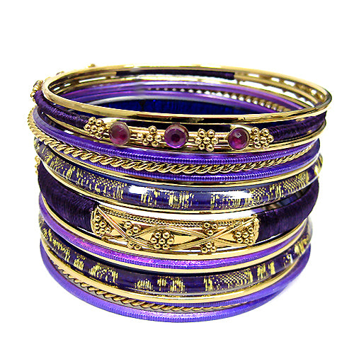 GOLD-PURPLE BANGLE SET