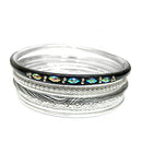 SILVER-BLACK BANGLE SET
