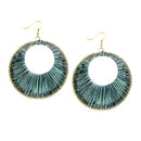LIGHT BLUE ROUND STRING EARRINGS