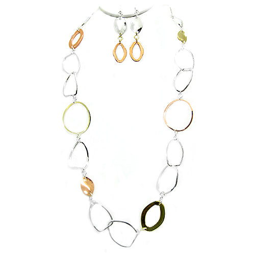 Chunky Link Necklace and Earrings Set         
