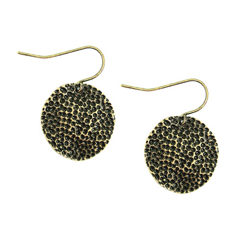 Hammered Metal Circle Earrings           