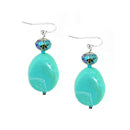 SILVER TURQUOISE BEADED EARRINGS